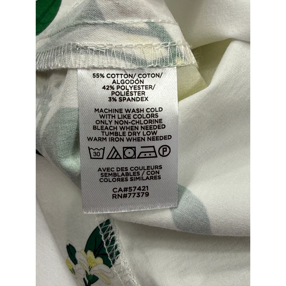 Ann Taylor Top Blouse One Shoulder halter strap White Lemon Print 6 zipper - Picture 10 of 10